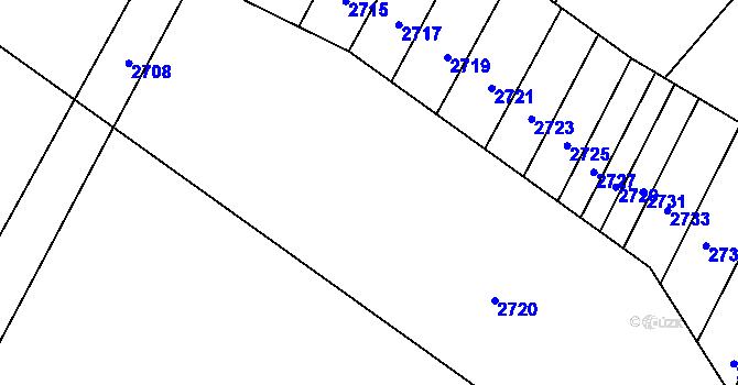 Parcela st. 2718 v KÚ Ostrožská Nová Ves, Katastrální mapa