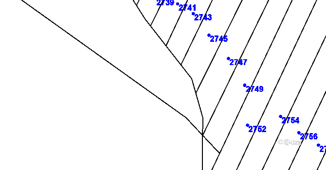Parcela st. 2742 v KÚ Ostrožská Nová Ves, Katastrální mapa