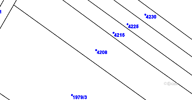 Parcela st. 4208 v KÚ Ostrožská Nová Ves, Katastrální mapa