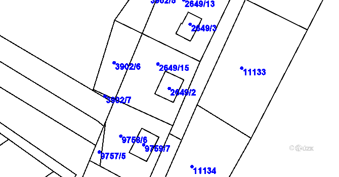 Parcela st. 2649/2 v KÚ Ostrožská Nová Ves, Katastrální mapa