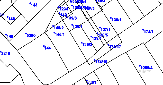 Parcela st. 139/2 v KÚ Ostrožská Nová Ves, Katastrální mapa
