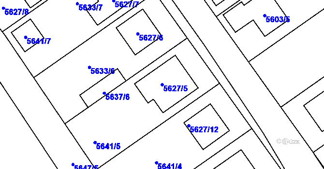 Parcela st. 5627/5 v KÚ Ostrožská Nová Ves, Katastrální mapa