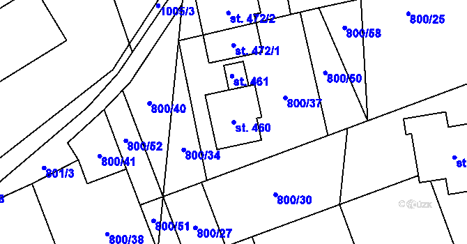Parcela st. 460 v KÚ Ostružná, Katastrální mapa