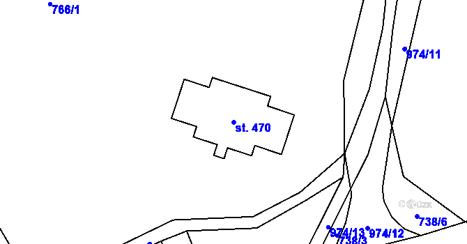 Parcela st. 470 v KÚ Ostružná, Katastrální mapa