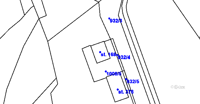 Parcela st. 168 v KÚ Ostružná, Katastrální mapa