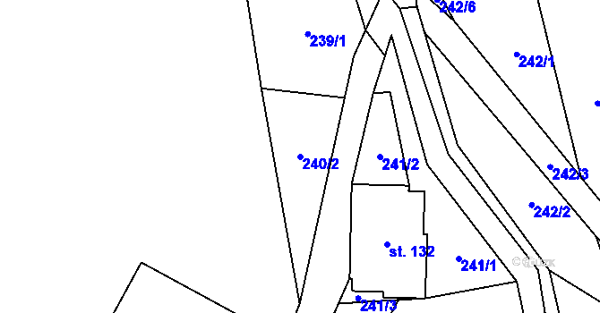Parcela st. 240/2 v KÚ Ostružná, Katastrální mapa