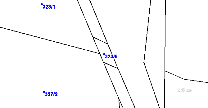 Parcela st. 323/6 v KÚ Ostružná, Katastrální mapa