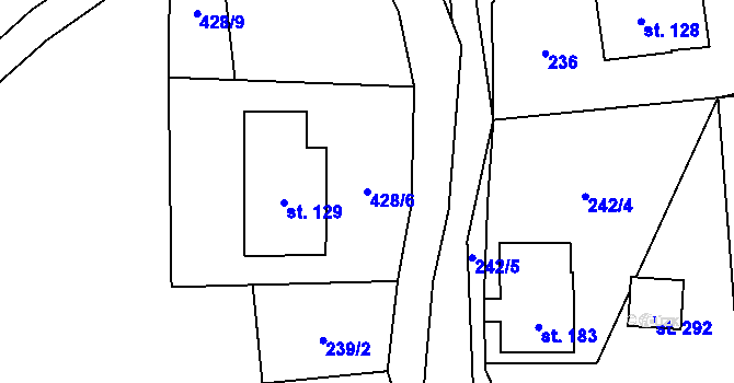 Parcela st. 428/6 v KÚ Ostružná, Katastrální mapa