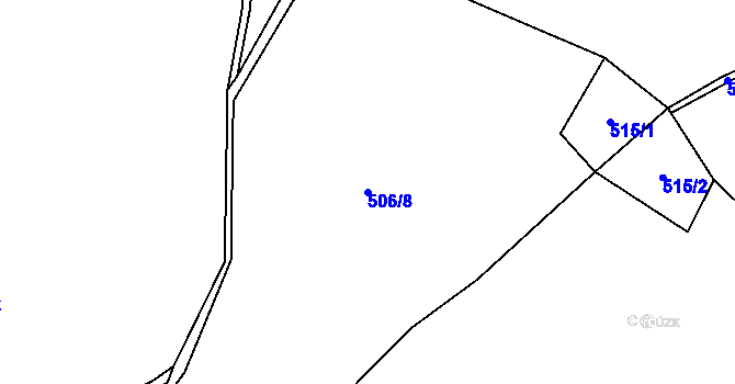 Parcela st. 506/8 v KÚ Ostružná, Katastrální mapa
