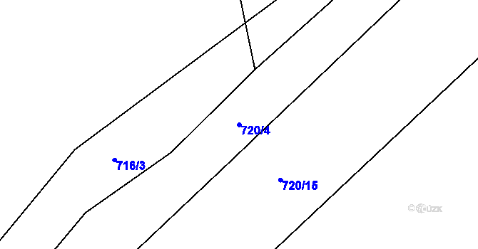 Parcela st. 720/4 v KÚ Ostružná, Katastrální mapa