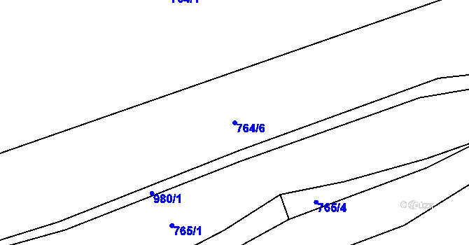 Parcela st. 764/6 v KÚ Ostružná, Katastrální mapa