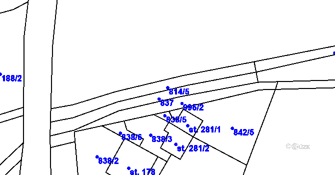 Parcela st. 814/5 v KÚ Ostružná, Katastrální mapa