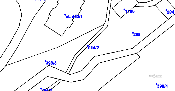 Parcela st. 914/2 v KÚ Ostružná, Katastrální mapa