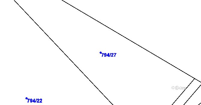 Parcela st. 794/27 v KÚ Ostružná, Katastrální mapa
