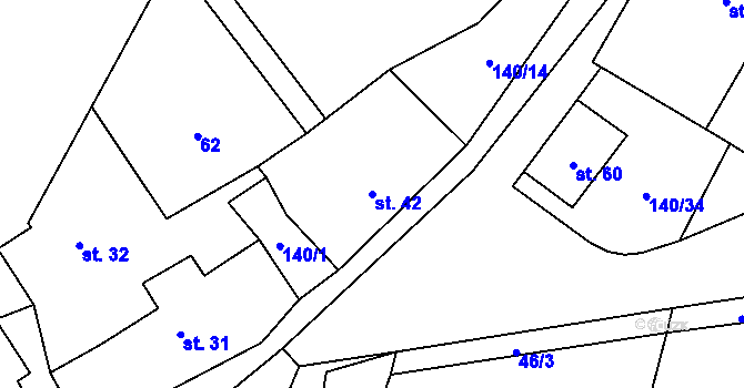 Parcela st. 42 v KÚ Ostružno na Šumavě, Katastrální mapa