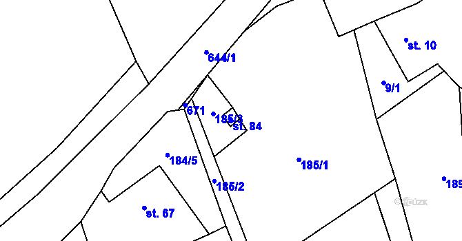Parcela st. 84 v KÚ Ostružno na Šumavě, Katastrální mapa