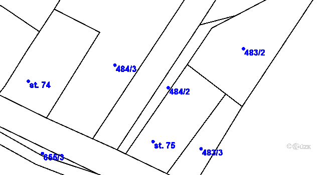 Parcela st. 484/2 v KÚ Ostružno na Šumavě, Katastrální mapa