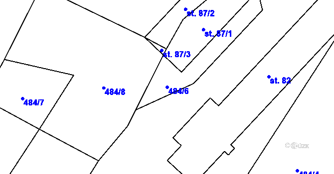 Parcela st. 484/6 v KÚ Ostružno na Šumavě, Katastrální mapa