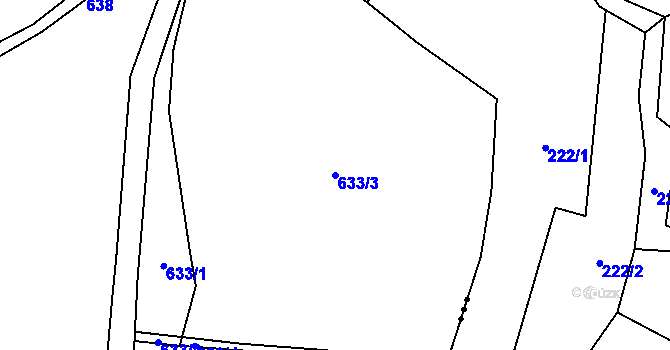Parcela st. 633/3 v KÚ Ostružno na Šumavě, Katastrální mapa