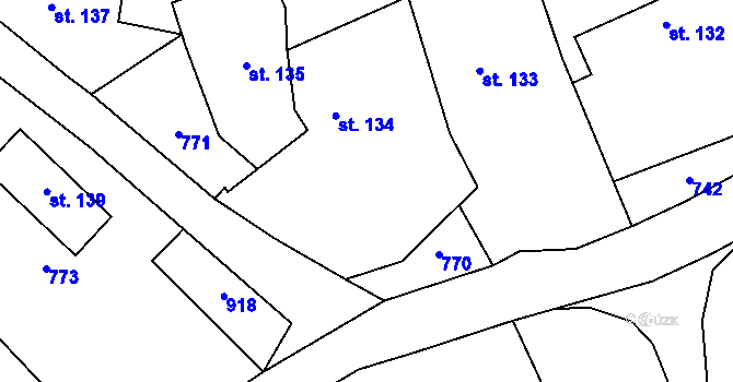 Parcela st. 41 v KÚ Ostružno u Jičína, Katastrální mapa