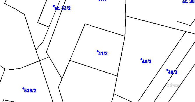 Parcela st. 41/2 v KÚ Ostružno u Jičína, Katastrální mapa