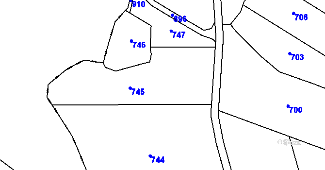 Parcela st. 401 v KÚ Ostružno u Jičína, Katastrální mapa