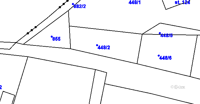 Parcela st. 448/3 v KÚ Ostružno u Jičína, Katastrální mapa