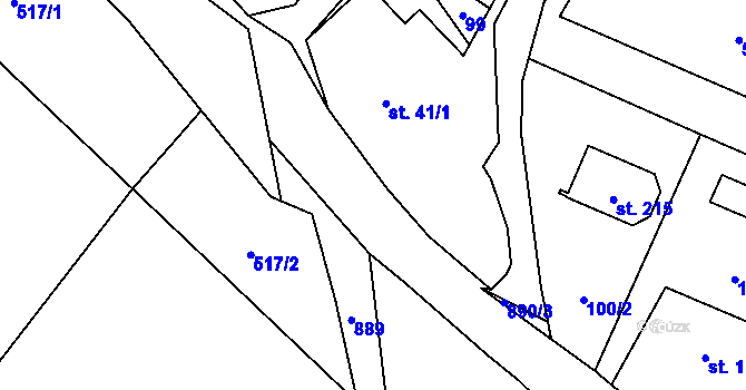 Parcela st. 97 v KÚ Ostředek, Katastrální mapa