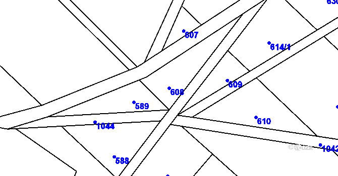 Parcela st. 608 v KÚ Vodslivy, Katastrální mapa