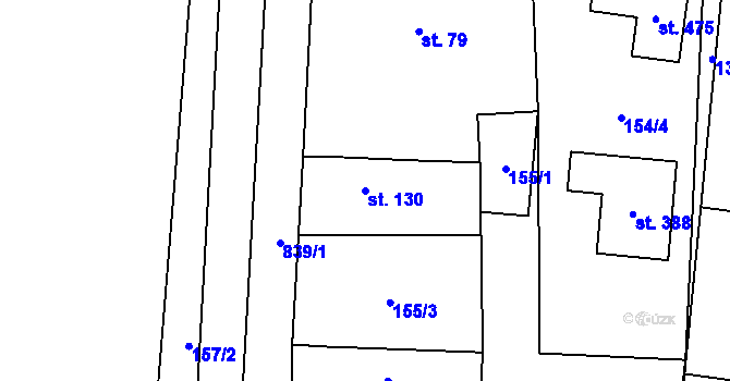 Parcela st. 130 v KÚ Ostřešany, Katastrální mapa