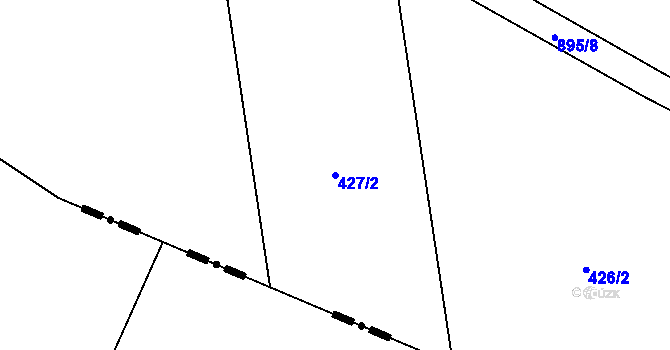 Parcela st. 427/2 v KÚ Ostřešany, Katastrální mapa