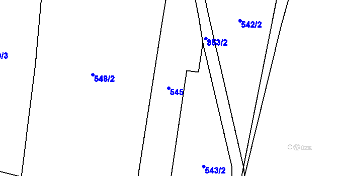 Parcela st. 545 v KÚ Ostřešany, Katastrální mapa