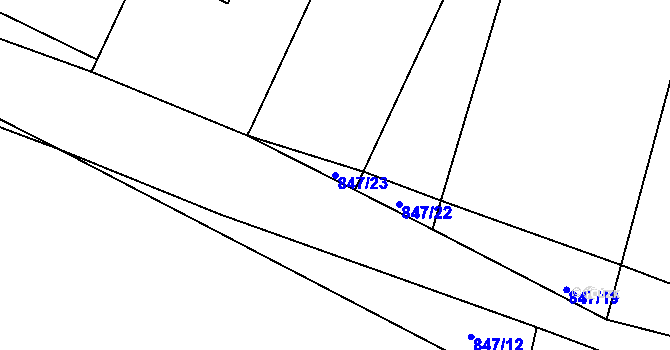 Parcela st. 847/23 v KÚ Ostřešany, Katastrální mapa