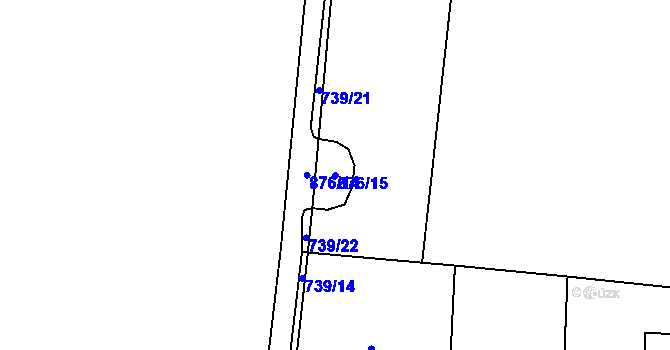 Parcela st. 876/15 v KÚ Ostřešany, Katastrální mapa