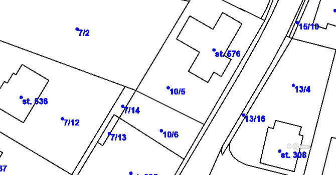 Parcela st. 10/5 v KÚ Ostřešany, Katastrální mapa