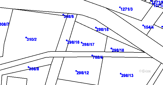 Parcela st. 298/17 v KÚ Ostřetín, Katastrální mapa