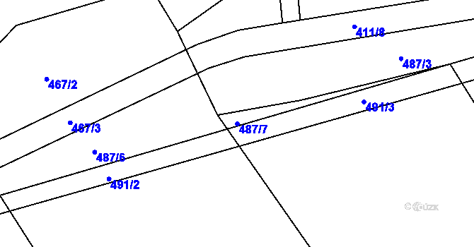 Parcela st. 487/7 v KÚ Vysoká u Holic, Katastrální mapa