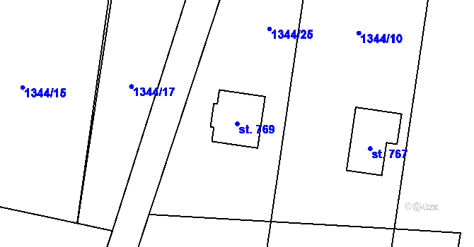 Parcela st. 769 v KÚ Osvětimany, Katastrální mapa