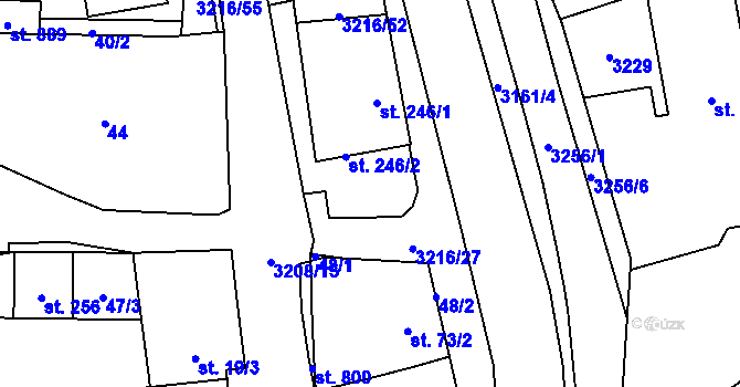 Parcela st. 3216/46 v KÚ Osvětimany, Katastrální mapa
