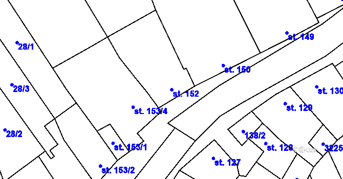 Parcela st. 152 v KÚ Osvětimany, Katastrální mapa
