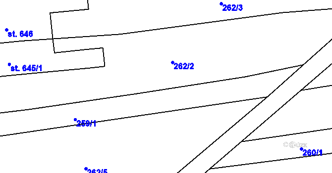 Parcela st. 262/1 v KÚ Osvětimany, Katastrální mapa