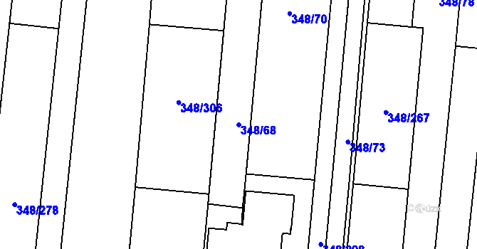 Parcela st. 348/68 v KÚ Osvětimany, Katastrální mapa