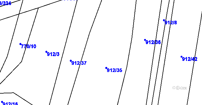 Parcela st. 912/7 v KÚ Osvětimany, Katastrální mapa