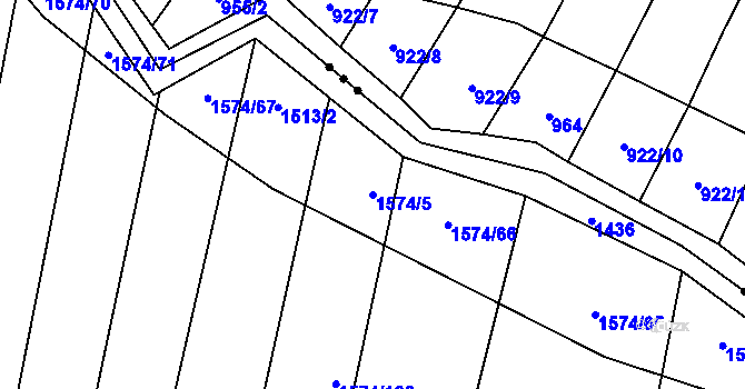 Parcela st. 1574/5 v KÚ Osvětimany, Katastrální mapa