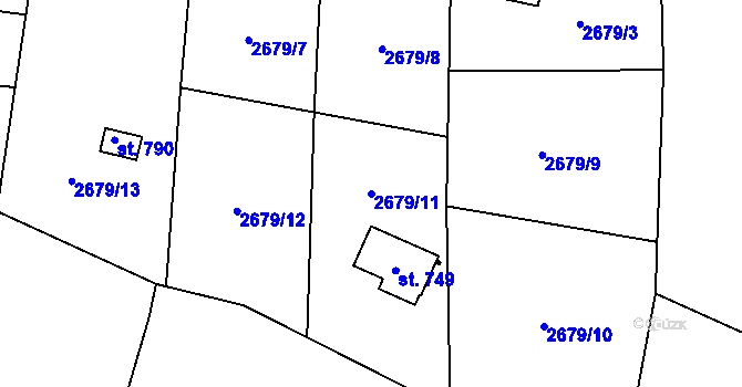 Parcela st. 2679/11 v KÚ Osvětimany, Katastrální mapa