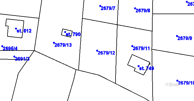 Parcela st. 2679/12 v KÚ Osvětimany, Katastrální mapa