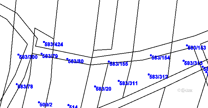 Parcela st. 583/18 v KÚ Osvětimany, Katastrální mapa