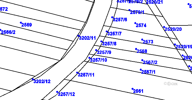 Parcela st. 3257/9 v KÚ Osvětimany, Katastrální mapa