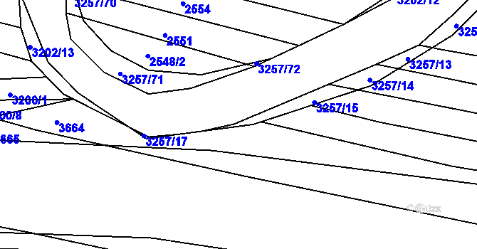 Parcela st. 3257/16 v KÚ Osvětimany, Katastrální mapa