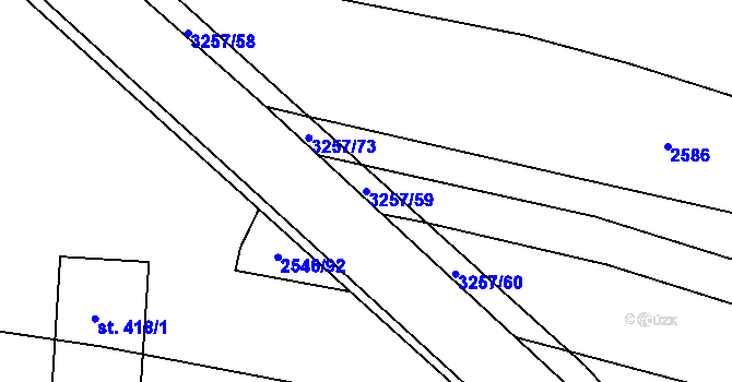 Parcela st. 3257/59 v KÚ Osvětimany, Katastrální mapa